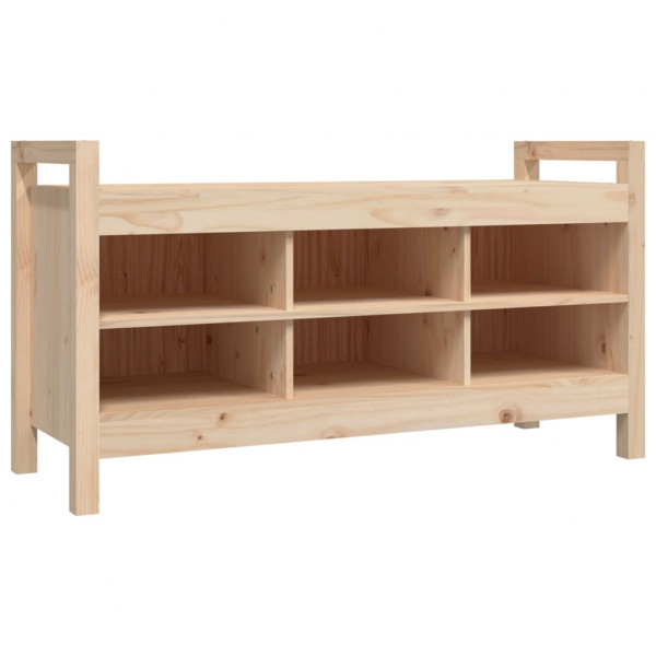 Banco de recibidor madera maciza de pino 110x40x60 cm M 2