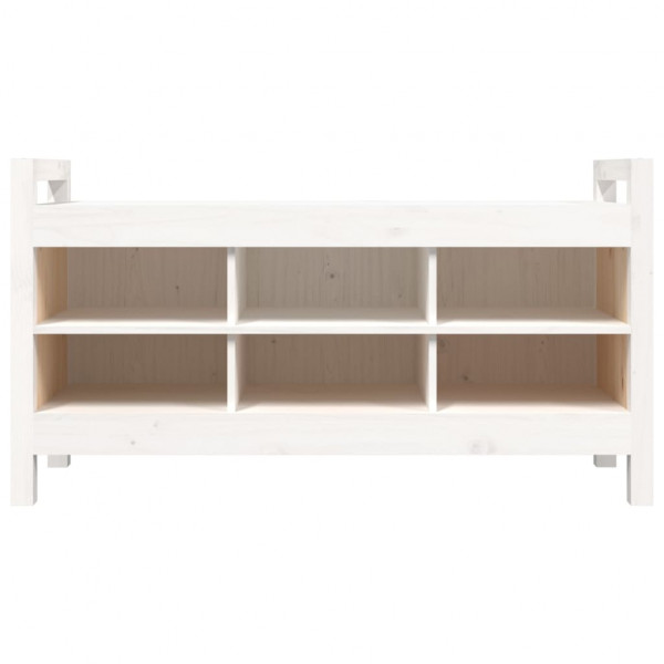 Banco de corredor 110x40x60 cm madeira de pinho maciça branco M 3