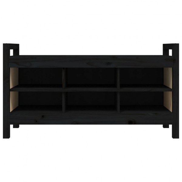Banco de recibidor madera maciza de pino negro 110x40x60 cm M 3