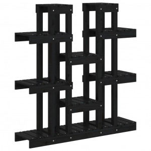 Suporte para plantas 104.5x25x109.5 cm pinho maciço preto H