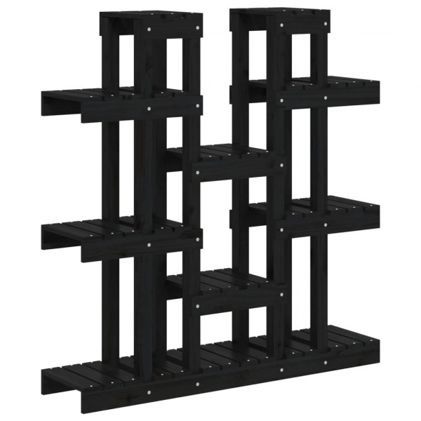 Soporte para plantas madera maciza pino negro 104.5x25x109.5 cm M 2