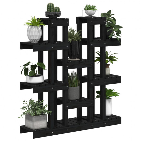 Soporte para plantas madera maciza pino negro 104.5x25x109.5 cm M 4