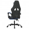 Silla gaming giratoria y reposapiés cuero sintético negro azul 5