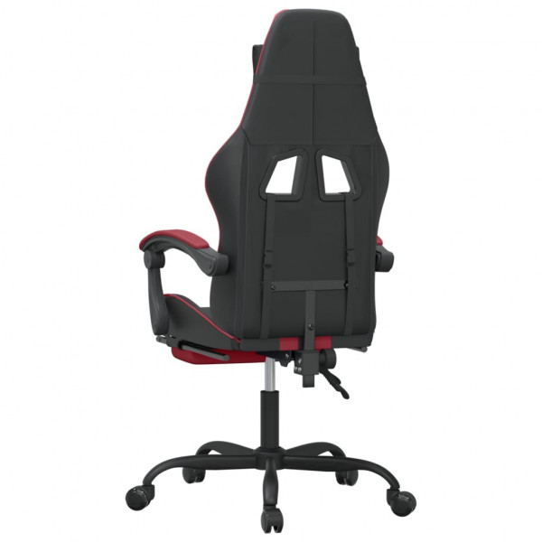 Silla gaming giratoria y reposapiés cuero sintético M 5