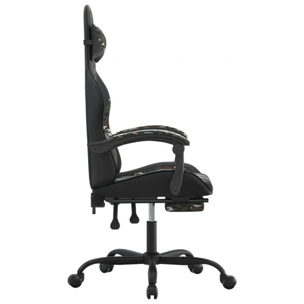 Silla gaming giratoria y reposapiés cuero sintético M 4