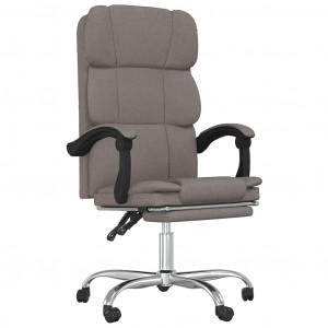 Silla de oficina reclinable de tela gris taupé H
