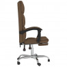 Silla de oficina reclinable de tela marrón 4