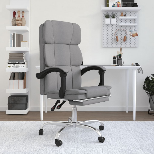Silla de oficina reclinable de tela gris claro M 3