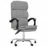 Silla de oficina reclinable de tela gris claro 1