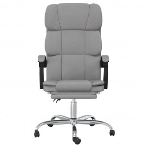Silla de oficina reclinable de tela gris claro H