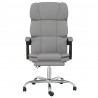 Silla de oficina reclinable de tela gris claro 2