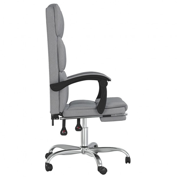 Silla de oficina reclinable de tela gris claro M 4