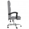 Silla de oficina reclinable de tela gris claro 4