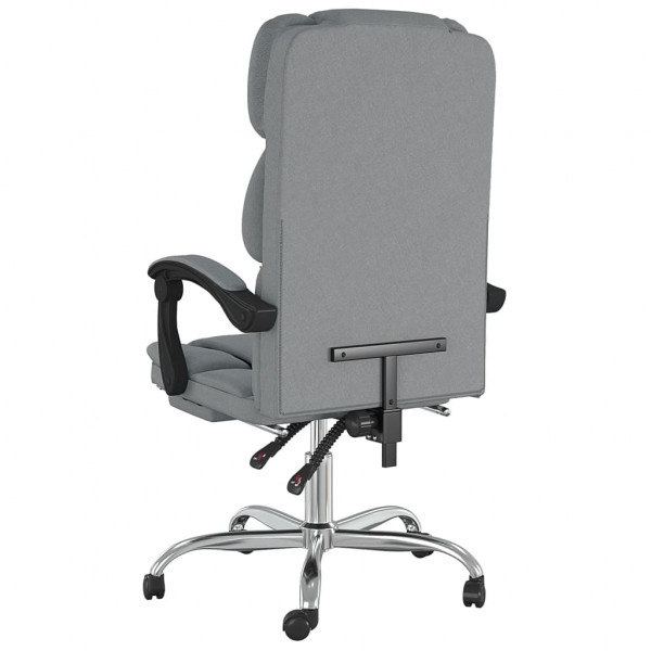 Silla de oficina reclinable de tela gris claro M 5