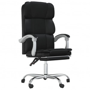 Silla de oficina reclinable cuero sintético negro H