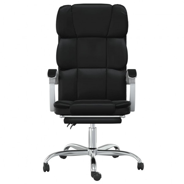 Silla de oficina reclinable cuero sintético negro M 3
