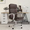 Silla de oficina reclinable cuero sintético marrón 1