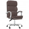 Silla de oficina reclinable cuero sintético marrón 2