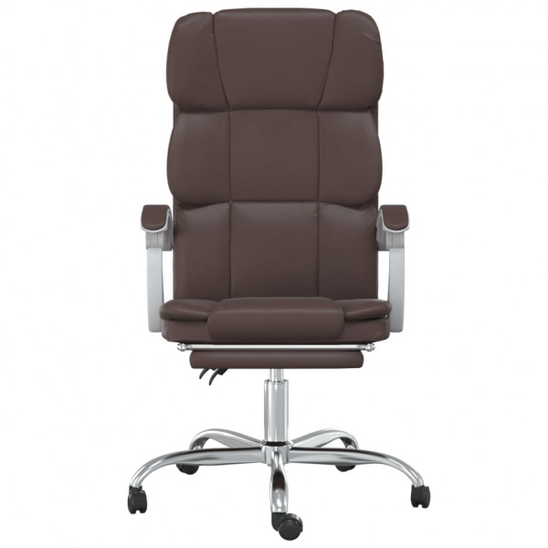 Silla de oficina reclinable cuero sintético marrón M 3
