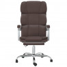 Silla de oficina reclinable cuero sintético marrón 3