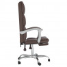 Silla de oficina reclinable cuero sintético marrón 4