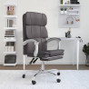 Silla de oficina reclinable cuero sintético gris 1