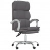 Silla de oficina reclinable cuero sintético gris 2