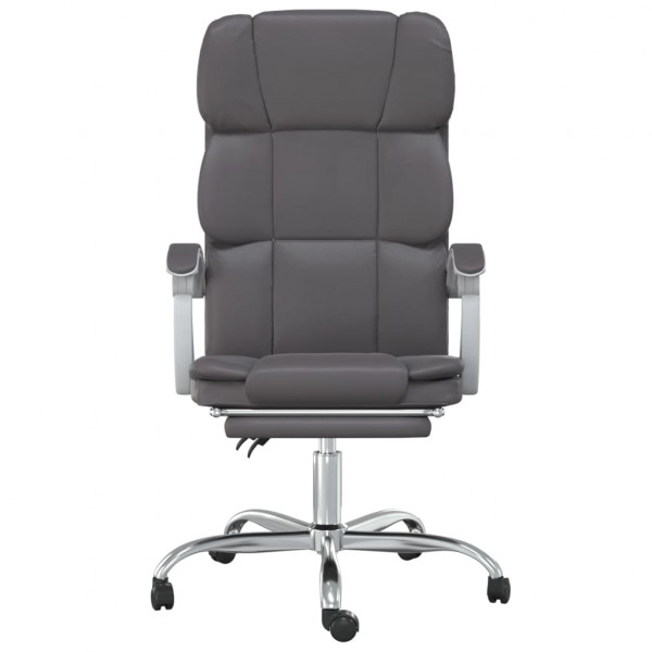 Silla de oficina reclinable cuero sintético gris M 3