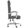 Silla de oficina reclinable cuero sintético gris 4