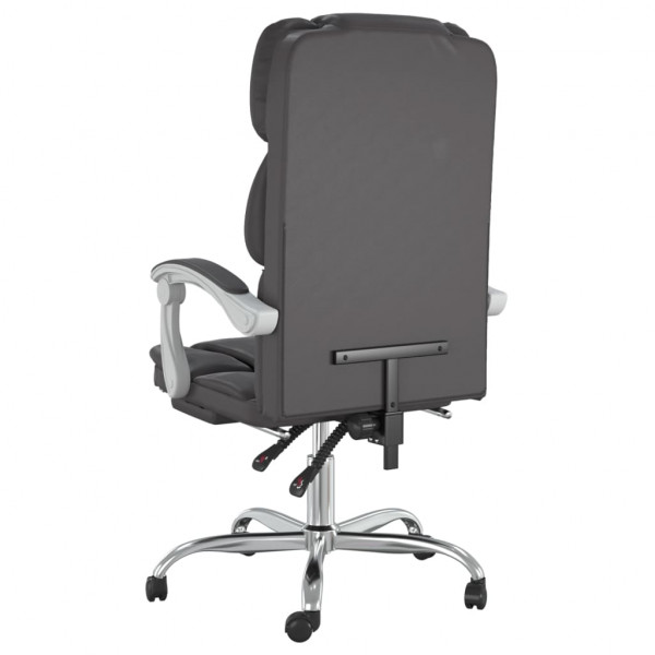 Silla de oficina reclinable cuero sintético gris M 5