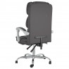 Silla de oficina reclinable cuero sintético gris 5