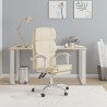 Silla de oficina reclinable cuero sintético crema 1