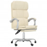 Silla de oficina reclinable cuero sintético crema 2