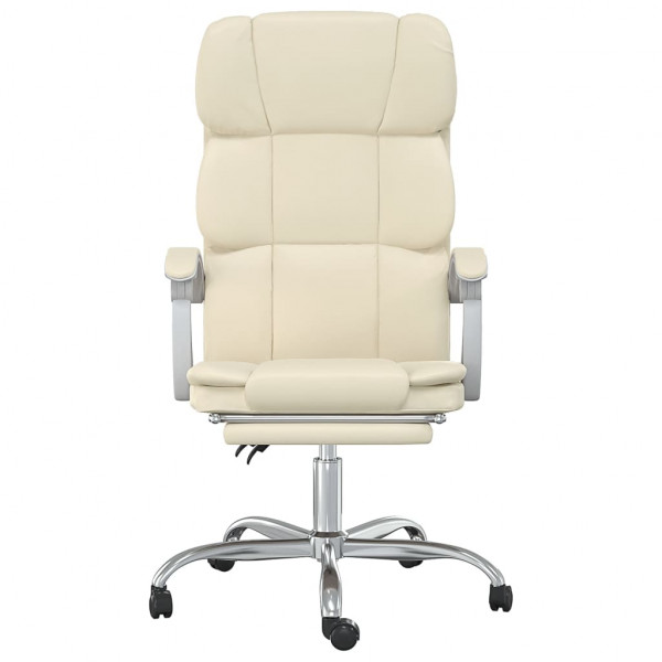 Silla de oficina reclinable cuero sintético crema M 3
