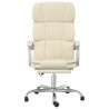 Silla de oficina reclinable cuero sintético crema 3