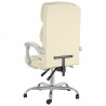 Silla de oficina reclinable cuero sintético crema 5