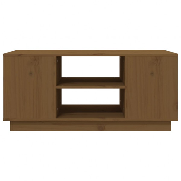 Mesa de centro madera maciza de pino marrón miel 90x49x40.5 cm M 5