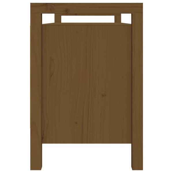 Banco de recibidor madera maciza pino marrón miel 110x40x60 cm M 4