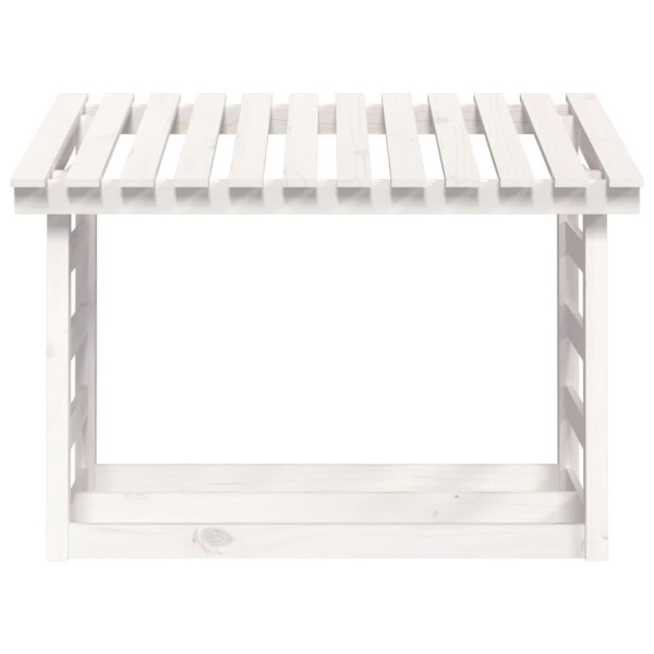 Suporte para lenha 108x64.5x78 cm pinho maciço branco M 5