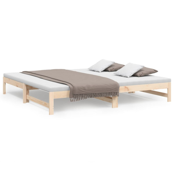 Sofá cama extraíble madera maciza de pino 2x(100x200) cm M 2