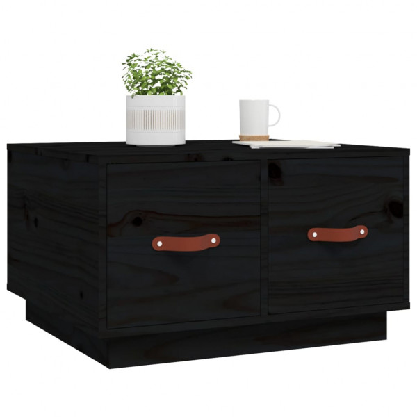 Mesa de centro de madera maciza de pino negro 60x53x35 cm M 4