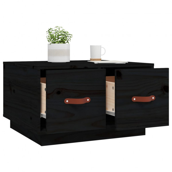 Mesa de centro de madera maciza de pino negro 60x53x35 cm M 5