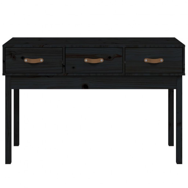 Mesa consola madera maciza de pino negro 114x40x75 cm M 3
