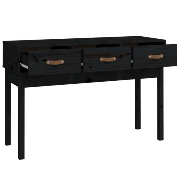 Mesa consola madera maciza de pino negro 114x40x75 cm M 4