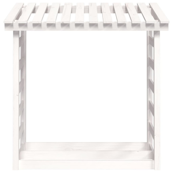 Suporte para lenha 108x64.5x110 cm pinho maciço branco M 5
