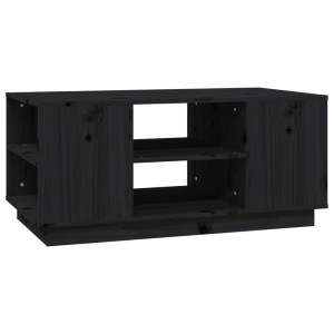 Mesa de centro de madera maciza de pino negro 90x49x40.5 cm H