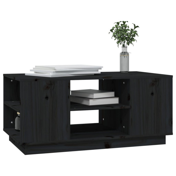 Mesa de centro de madera maciza de pino negro 90x49x40.5 cm M 4