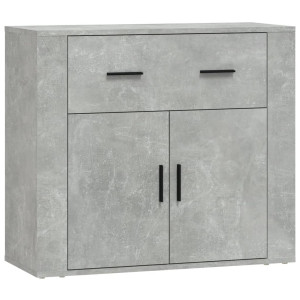 Aparador de madera contrachapada gris hormigón 80x33x70 cm H