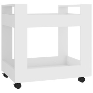 Carrito de escritorio madera contrachapada blanco 60x45x60 cm H