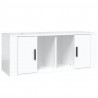 Mueble de TV madera contrachapada blanco brillo 100x35x40 cm 2